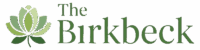 Logo for The Birkbeck featuring a stylized green lotus flower on the left and the text The Birkbeck in green, elegant font on the right.